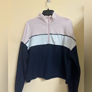 hollister tricolor color block quarterzip